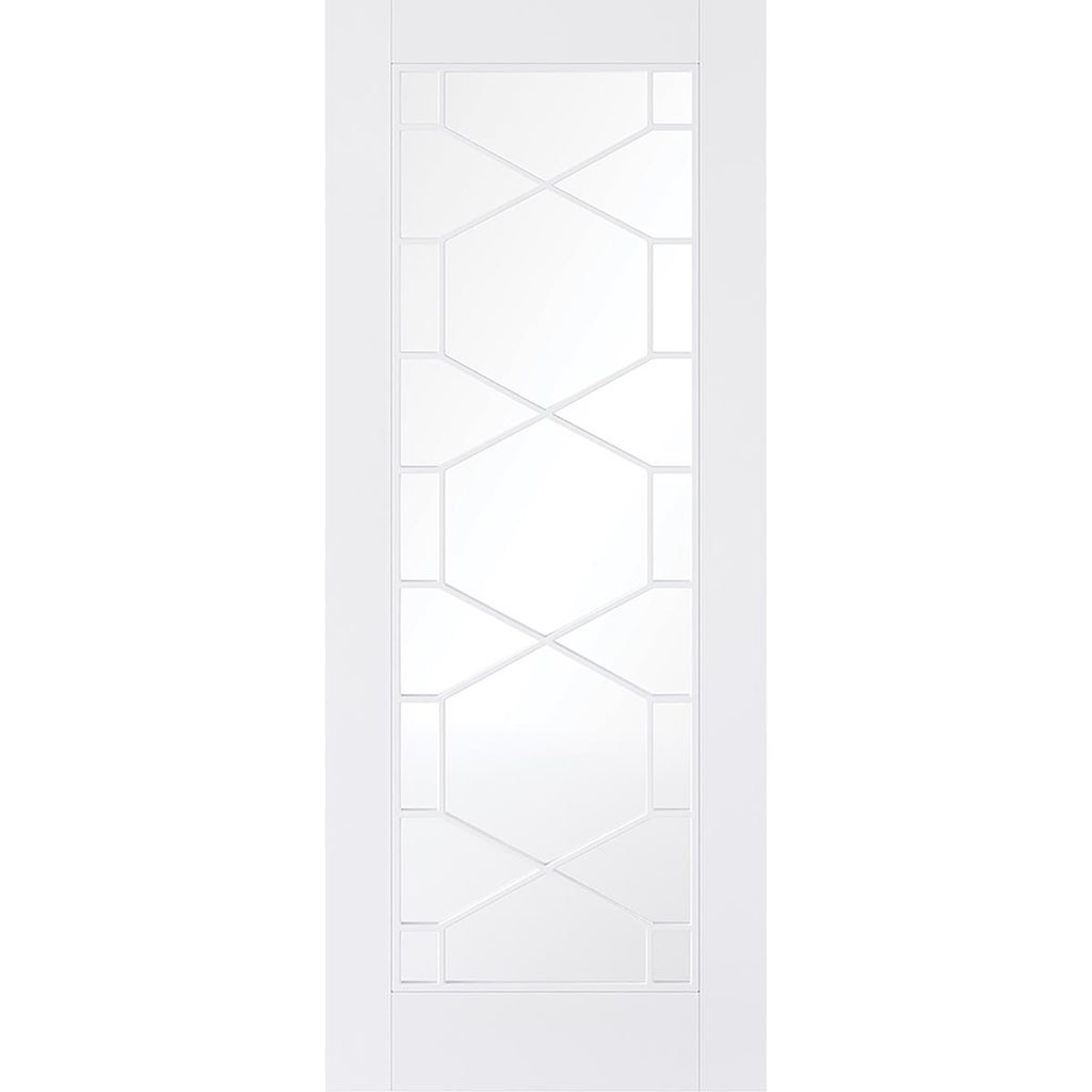 Single Sliding Door & Wall Track - Orly Door - Clear Glass - White Pri