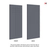 Four Sliding Minimal Wardrobe Doors & Frame Kit - V-Line® Grooved Flush Door V074/V074A - Premium Primed - Six Colour Options