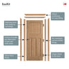 EasiKit Internal Door and Frame Kit - 1930's Oak Internal Door - Unfinished