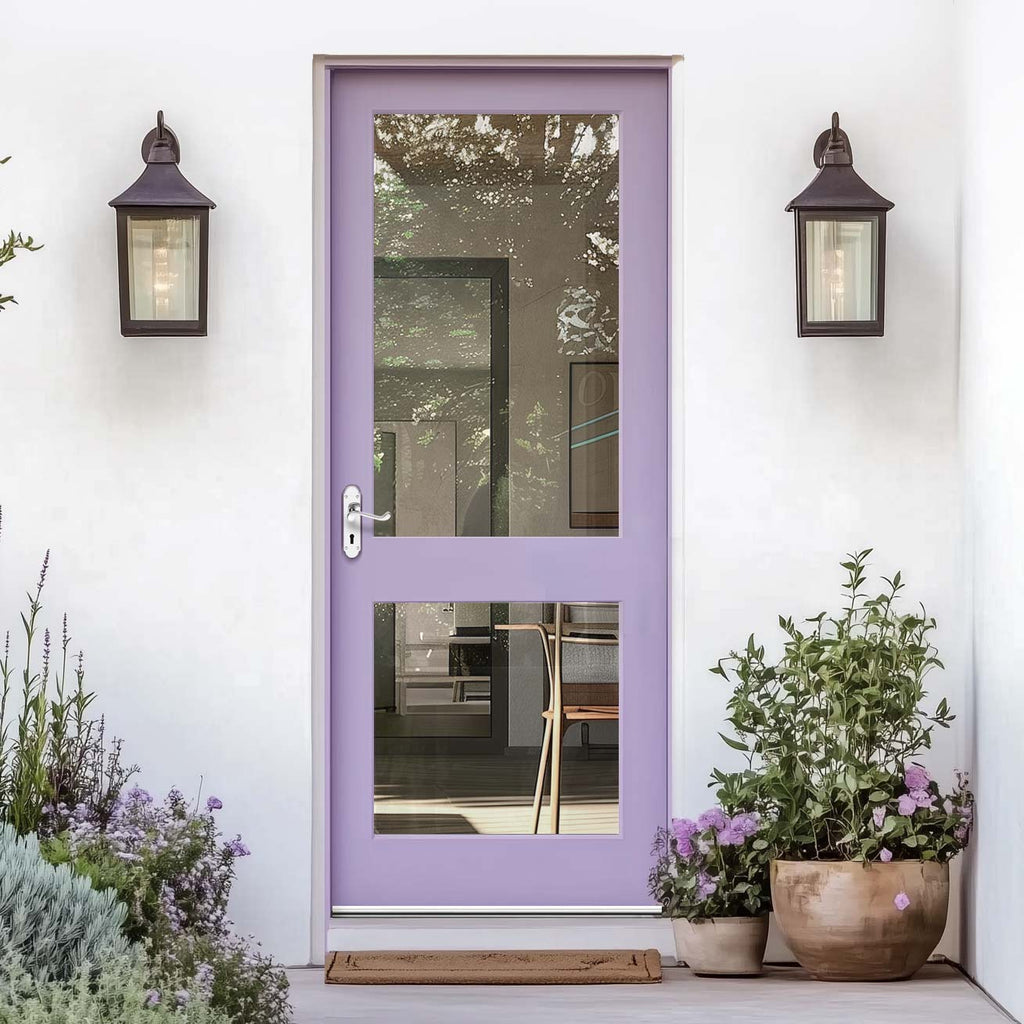 Meranti Wooden 2XGG Exterior Back Door - Toughened Double Glazing