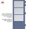 Staten 3 Pane 1 Panel Solid Wood Internal Door UK Made DD6310G - Clear Reeded Glass - Eco-Urban® Heather Blue Premium Primed