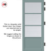 Staten 3 Pane 1 Panel Solid Wood Internal Door UK Made DD6310G - Clear Reeded Glass - Eco-Urban® Sage Sky Premium Primed