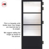 Staten 3 Pane 1 Panel Solid Wood Internal Door UK Made DD6310G - Clear Reeded Glass - Eco-Urban® Shadow Black Premium Primed