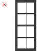 Single Sliding Door & Premium Wall Track - Eco-Urban® Perth 8 Pane Door DD6318G - Clear Glass - 6 Colour Options