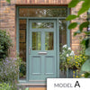 Exterior Victorian Nightingale Front Door with Two Sidelights & Transom - Customisable: Size, Colour, Glass and Sidelight Options