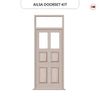 Exterior Victorian Ailsa 2L 4P Front Door with Transom - Customisable: Size, Colour, Glass Options