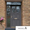 Exterior Victorian Ailsa 2L 4P Front Door with Single Sidelight and Transom - Customisable: Size, Colour, Glass and Sidelight Options