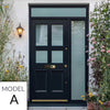 Exterior Victorian Ailsa 4L 2P Front Door with Single Sidelight and Transom - Customisable: Size, Colour, Glass and Sidelight Options