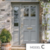 Exterior Victorian Ailsa 2L 4P Front Door with Single Sidelight - Customisable: Size, Colour, Glass and Sidelight Options