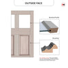 Exterior Colonial 2L 4P Front Door with Transom - Customisable: Size, Colour, Glass Options