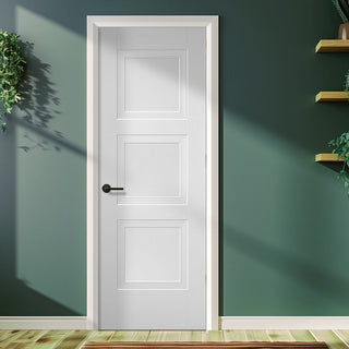 Image: EasiKit Internal Door and Frame Kit - Amsterdam 3 Panel Internal Door - White Primed