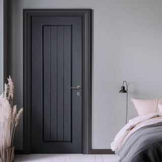 Image: Samantha Anthracite Grey Grained Internal PVC Door