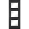 EasiKit Internal Door and Frame Kit - Antwerp 3 Pane Black Primed Internal Door - Clear Glass