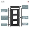 EasiKit Internal Door and Frame Kit - Antwerp 3 Pane Black Primed Internal Door - Clear Glass