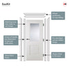 EasiKit Internal Door and Frame Kit - Arnhem 1 Pane 1 Panel Internal Door - Clear Glass - White Primed