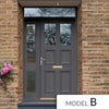 Exterior Victorian Ailsa 2L 4P Front Door with Single Sidelight and Transom - Customisable: Size, Colour, Glass and Sidelight Options