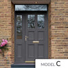 Exterior Victorian Ailsa 2L 4P Front Door with Single Sidelight and Transom - Customisable: Size, Colour, Glass and Sidelight Options