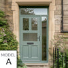 Exterior Victorian Arran 3L 2P Front Door with Single Sidelight and Transom - Customisable: Size, Colour, Glass and Sidelight Options