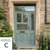 Exterior Victorian Arran 3L 2P Front Door with Single Sidelight and Transom - Customisable: Size, Colour, Glass and Sidelight Options