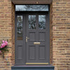 Exterior Victorian Ailsa 2L 4P Front Door with Single Sidelight and Transom - Customisable: Size, Colour, Glass and Sidelight Options