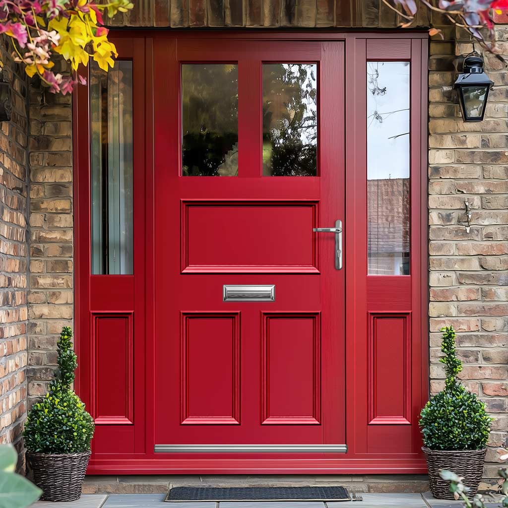 Exterior Victorian Arran 2L 3P Front Door with Two Sidelights - Customisable: Size, Colour, Glass and Sidelight Options