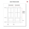 Made to Measure External Ascot Traditional French Doors - 57mm Thick, Six Colour Options - Double Glazing