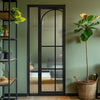 Astoria Black Single Evokit Pocket Door - Clear Glass - Prefinished