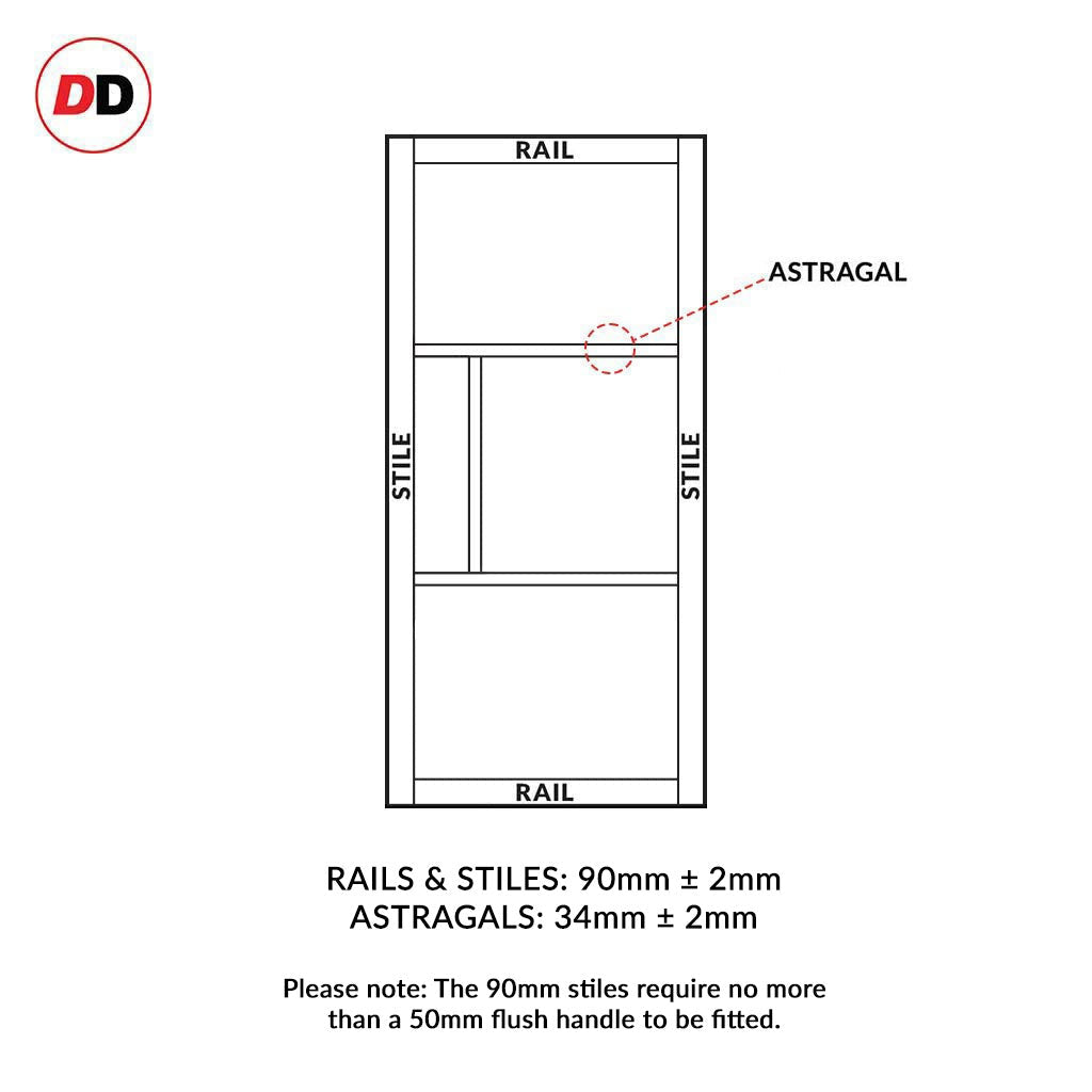 Single Sliding Door & Premium Wall Track - Eco-Urban® Breda 4 Panel Do