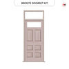 Exterior Victorian Bronte 1L 6P Front Door with Transom - Customisable: Size, Colour, Glass Options