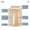 EasiKit Internal Door and Frame Kit - Belize Internal Door - Offset Glazed - Unfinished