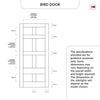 Exterior Victorian Bird 2L 6P Front Door with Two Sidelights & Transom - Customisable: Size, Colour, Glass and Sidelight Options