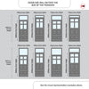 Exterior Victorian Bird 4L 4P Front Door with Transom - Customisable: Size, Colour, Glass Options