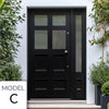 Exterior Victorian Bird 4L 4P Front Door with Single Sidelight - Customisable: Size, Colour, Glass and Sidelight Options