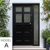 Exterior Victorian Bird 4L 4P Front Door with Single Sidelight - Customisable: Size, Colour, Glass and Sidelight Options