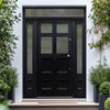 Exterior Victorian Bird 4L 4P Front Door with Two Sidelights & Transom - Customisable: Size, Colour, Glass and Sidelight Options