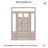 Exterior Victorian Bird 2L 6P Front Door with Two Sidelights & Transom - Customisable: Size, Colour, Glass and Sidelight Options