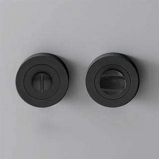 Image: Milan Bathroom Round Thumb Turn - Matt Black