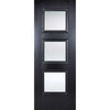 EasiKit Internal Door and Frame Kit - Amsterdam 3 Pane Black Primed Internal Door - Clear Glass