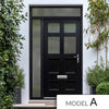 Exterior Victorian Bird 4L 4P Front Door with Single Sidelight and Transom - Customisable: Size, Colour, Glass and Sidelight Options