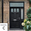 Exterior Victorian Gaskell 3L 4P Front Door with Single Sidelight and Transom - Customisable: Size, Colour, Glass and Sidelight Options