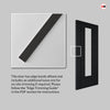 Linear 7 Panel Door - Clear Glass - Black Laminated - Prefinished