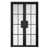 W4 Malvern Room Divider Internal Door & Frame Kit - Clear Glass - Black Prefinished - 2031x1246mm Wide