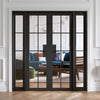 W6 Malvern Room Divider Internal Door & Frame Kit - Clear Glass - Black Prefinished - 2031x1904mm Wide