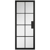 Malvern Black Single Evokit Pocket Door - Clear Glass - Prefinished