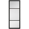 Sutton Black Internal Door Pair - With Clear & Cross Reeded Glass - Prefinished