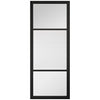 Sutton Black Single Evokit Pocket Door - With Clear & Cross Reeded Glass - Prefinished