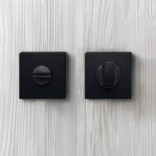 Image: Quantum Bathroom Square Thumb Turn - Matt Black