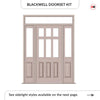 Exterior Victorian Blackwell 6L 3P Front Door with Two Sidelights & Transom - Customisable: Size, Colour, Glass and Sidelight Options