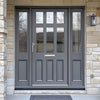 Exterior Victorian Blackwell 6L 3P Front Door with Two Sidelights - Customisable: Size, Colour, Glass and Sidelight Options