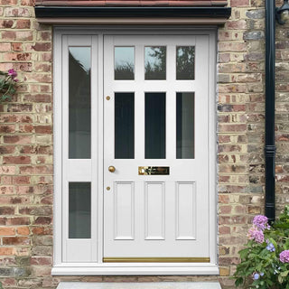 Image: Exterior Victorian Blackwell 6L 3P Front Door with Single Sidelight - Customisable: Size, Colour, Glass and Sidelight Options